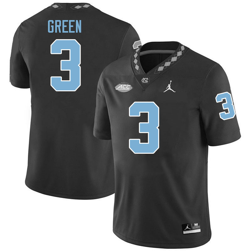 #3 Antoine Green North Carolina Tar Heels Jerseys,Apparels,Uniforms Stitched-Black